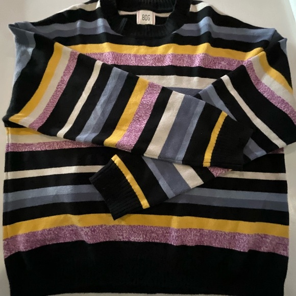 BDG Sweaters - BDG Men's Multicolor Striped Crewneck Sweater